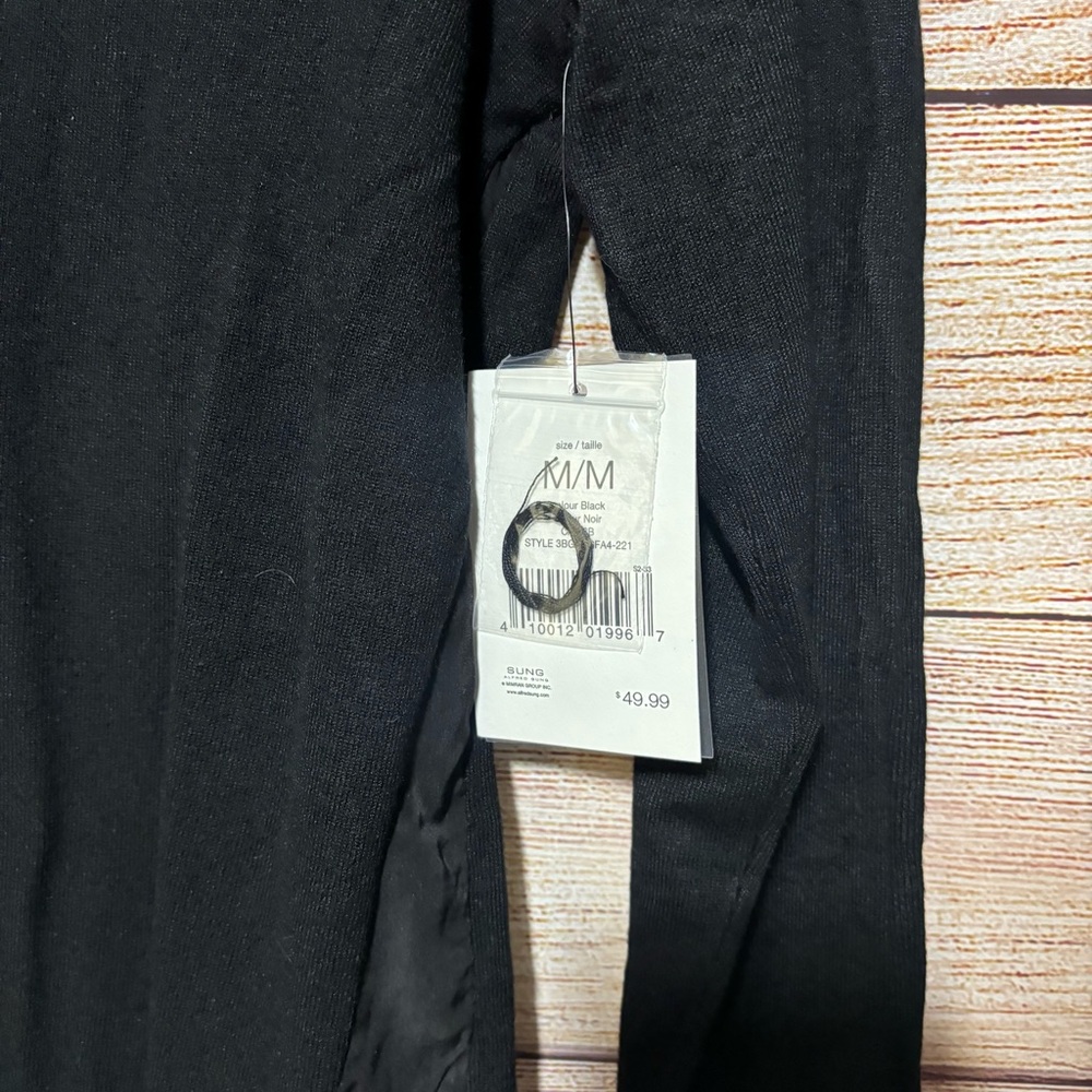 ALFRED SUNG Black V-Neck Long Sleeve Layered-Hem Top‎ - Picture 6 of 10